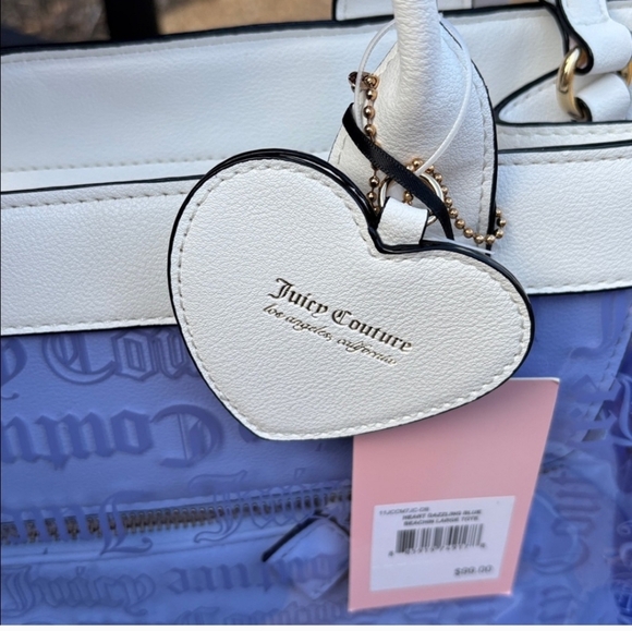 Juicy Couture White and Blue Tote Bag With Matching Cosmetic Bag - Picture 4 of 8